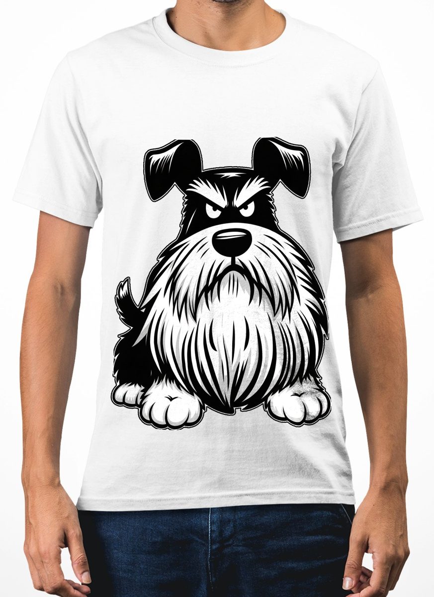 Grumpy Schnauzer Shirt, an original grumpy Miniature Schnauzer design by Dog Pack USA